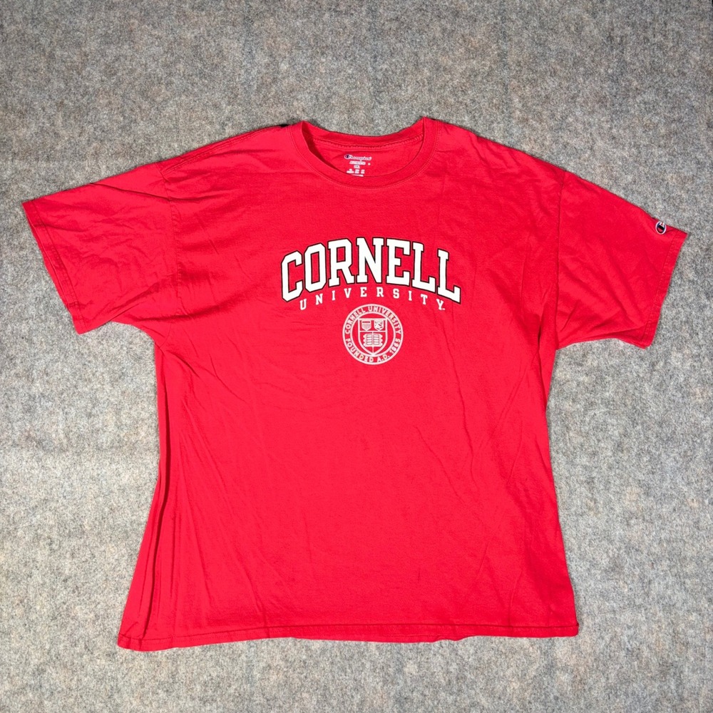 Champion Cornell University T-Shirt Mens 2XL Red Short Sleeve Collegiate Big Red